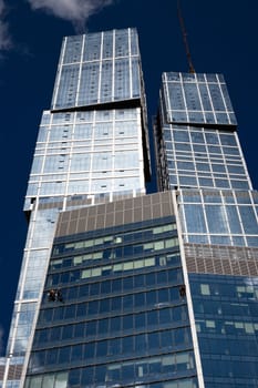 New skyscrapers business center in Moscow city, Russia