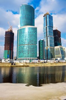 Skyscrapers construction in the International Business Centre, Moscow