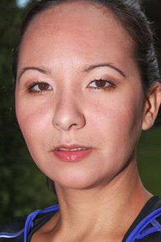 Portrait of a young dark-haired woman Siberian