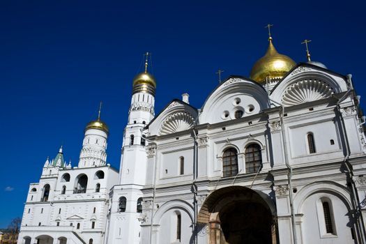 Uspenski cathedral and Ivan the Great bell tower in Kremlin, Moscow
