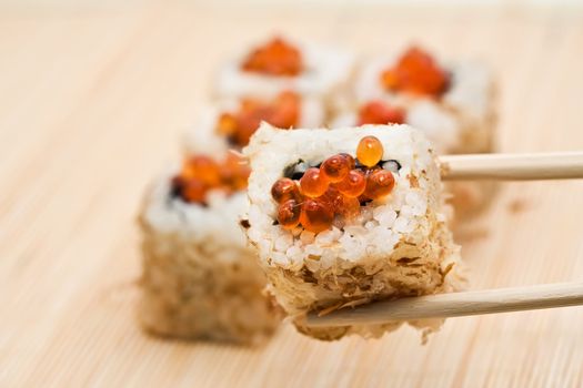 Traditional Japanese food Sushi, close-up