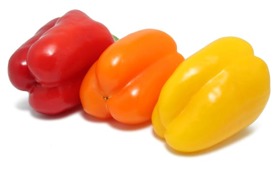 Bell peppers isolated on the white background