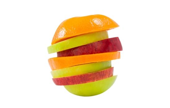 fresh Mixed fruit  on white background
