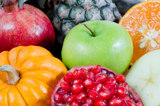  fresh various tropical fruits , mixed fruits