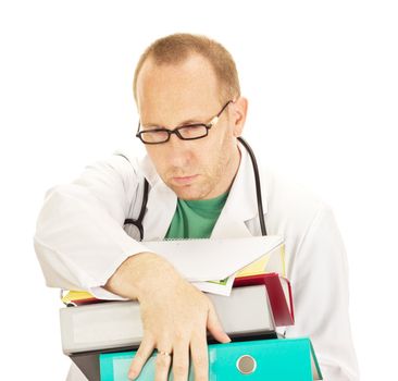 Medical doctor with a lot of work