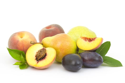 fresh fruits isolated on white background