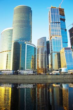 Skyscrapers construction in the International Business Centre, Moscow
