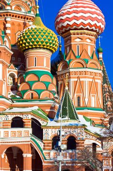 Domes of St Basil's Cathedral on Red Square, Moscow, Russia