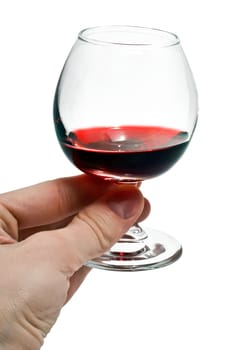 A small glass of red wine