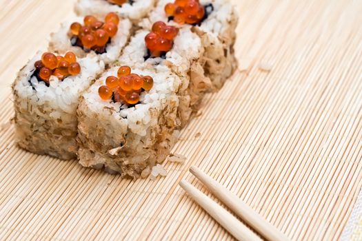 Traditional Japanese food Sushi, close-up