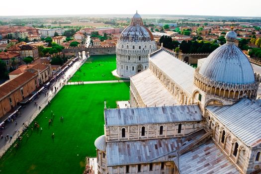 Piazza Dei Miracoli (Square of Miracles) view from Pisa tower, Italy