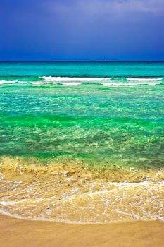 Sandy beach La Cinta in Sardinia, Italy
