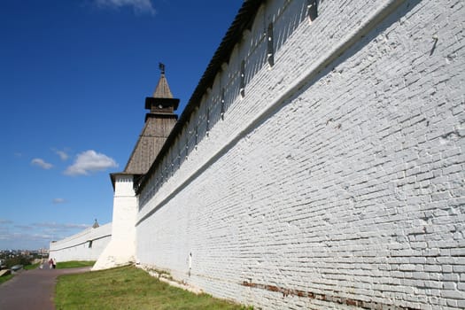 A wall of Kazan Kremlin, Tatarstan, Russia