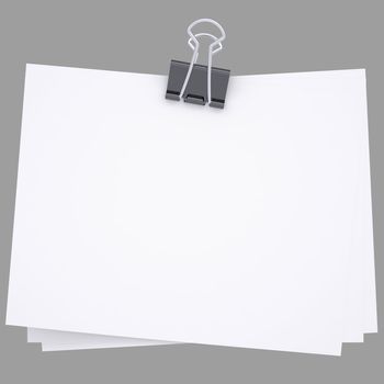 Paper with Binder. Isolated render on a white background