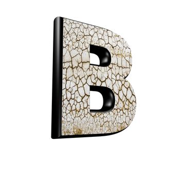 abstract 3d letter with dry ground texture - B