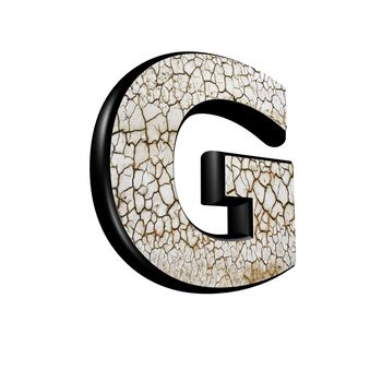 abstract 3d letter with dry ground texture - G