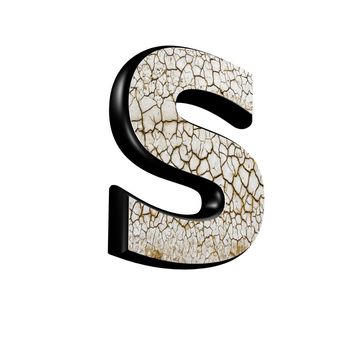 abstract 3d letter with dry ground texture - S