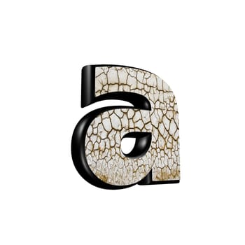 abstract 3d letter with dry ground texture - A