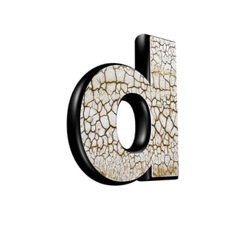 abstract 3d letter with dry ground texture - D