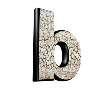 abstract 3d letter with dry ground texture - B