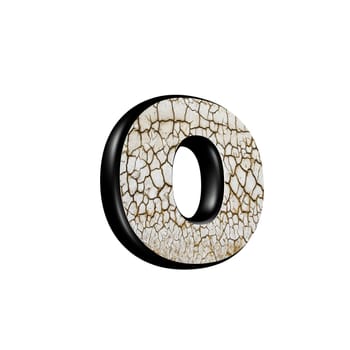 abstract 3d letter with dry ground texture - O