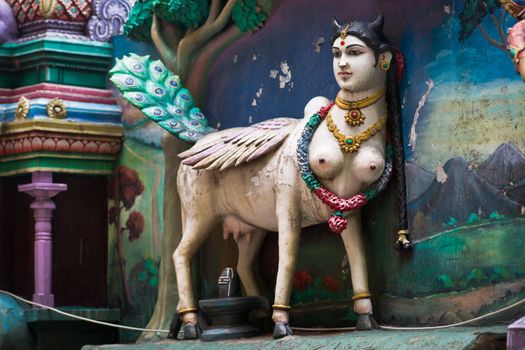 Statue of hindu sacred cow near Batu Caves in Malaysia