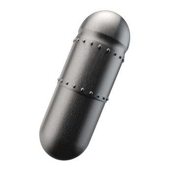 Metal capsule on the white background