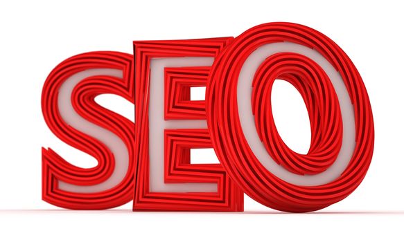 Big red letters SEO isolated on the white background