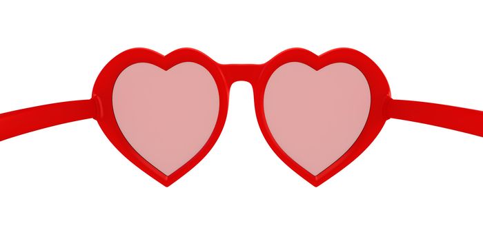 Rose colored glasses - symbol of hope, happiness and love