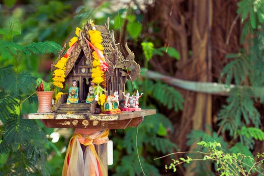 Buddhist house of spirit in Thailand, Asia