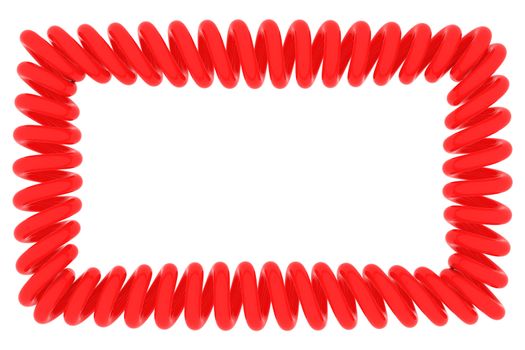 Red spiral frame on white, 3d render