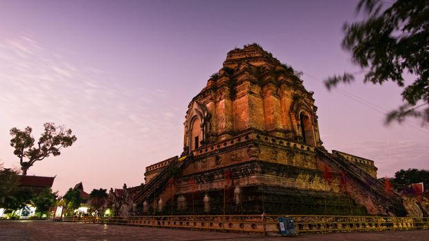 Ancient temple Wat Chedi Luang in Chiang Mai, Thailand