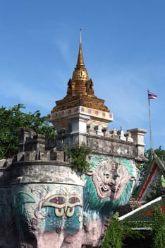 Pagodas at Wat Pho in Bangkok.