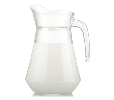 Jug of milk isolated on white background