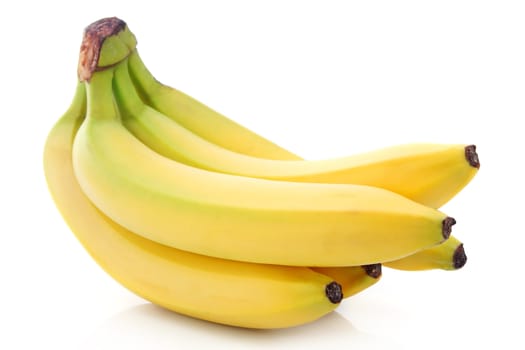 Bunch of ripe banana fruits isolated on white background