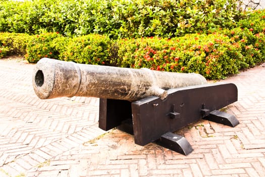 Ancient cannons located on the park.