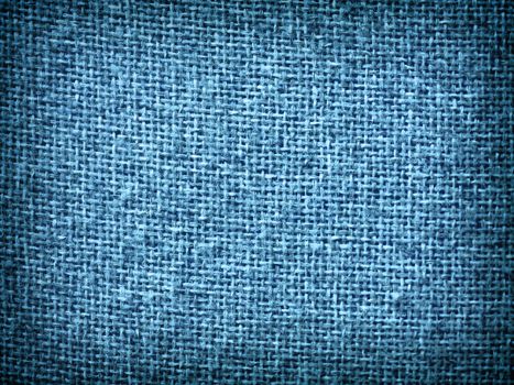Burlap Blue Grunge Texture Background with Framed Copyspace 