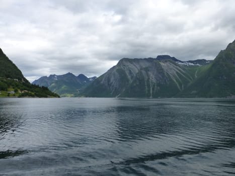 Fjord and mountains near Aalesund, northwest coast.