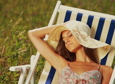 Young beatiful woman sleeping