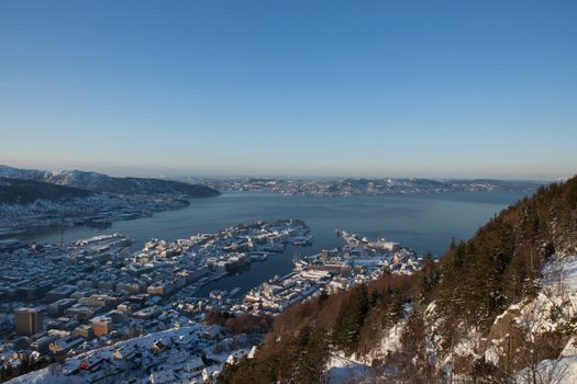 Taken from Fløyen in the city of Bergen, Norway