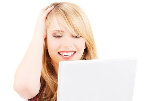 picture of teenage girl with laptop computer