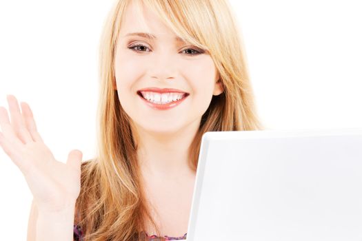 picture of teenage girl with laptop computer