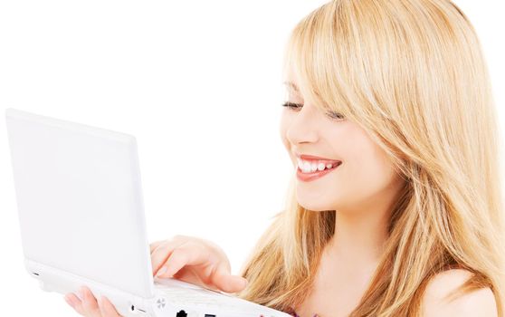 picture of teenage girl with laptop computer