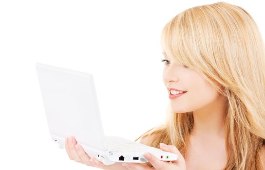 picture of teenage girl with laptop computer