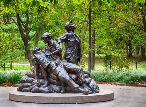 WASHINGTON DC - SEPTEMBER 16: Vietnam Women's Memorial in Washington DC on September 16, 2012. The statue was designed by Glenna Goodacre and dedicated on November 11, 1993.