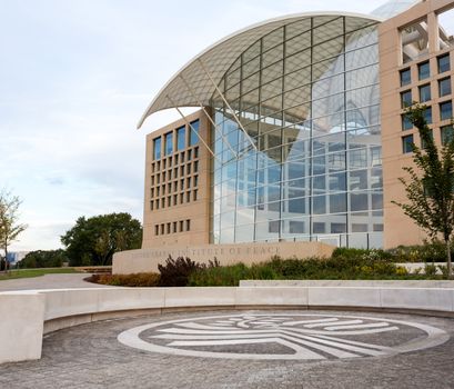 WASHINGTON DC - SEPTEMBER 16: Headquarters of US Institute of Peace in Washington DC on September 16, 2012. The new building designed by Moshe Safdie and opened in March 2011.