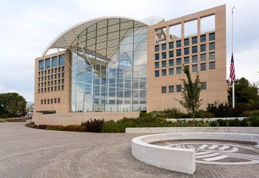 WASHINGTON DC - SEPTEMBER 16: Headquarters of US Institute of Peace in Washington DC on September 16, 2012. The new building designed by Moshe Safdie and opened in March 2011.