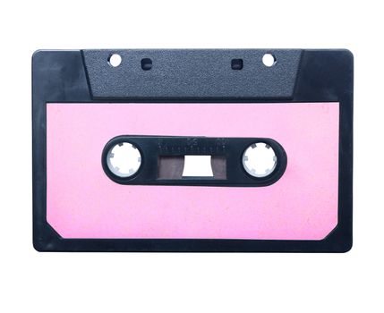 Vintage audio cassette isolated on white, clipping path.