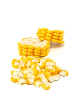 Fresh corn isolated on white background