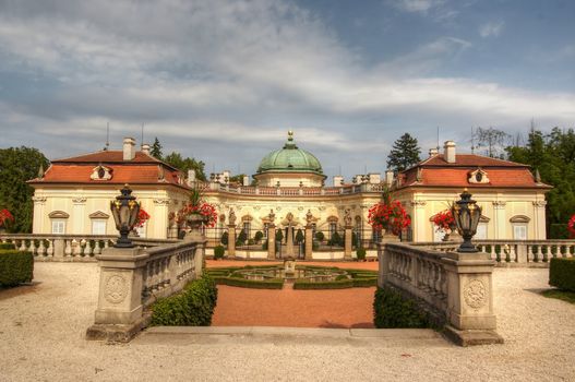 Buchlovice castle was built in style of Italian baroque at 1707,  probably by architect Domenico Martinelli. Buchlovice castle is situated about 10 km to the west of Uherske Hradiste in south-east Moravia, Czech Republic.
Its history is closely connected with nearby Buchlov Castle which grew more and more in the late 17th century, In 1800 it became property of the Berchtolds family, and since 1945 the state castle is open to public.